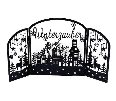 Weihnachtsrelief aus Metall 