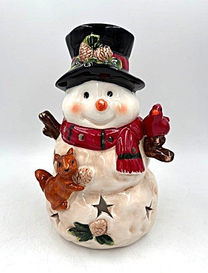 Windlicht Schneemann