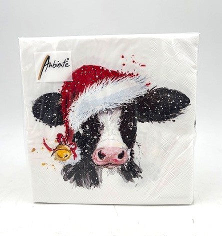 Servietten - Weihnachtskuh 