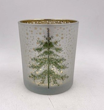 Windlicht m.Tanne u. Sterne